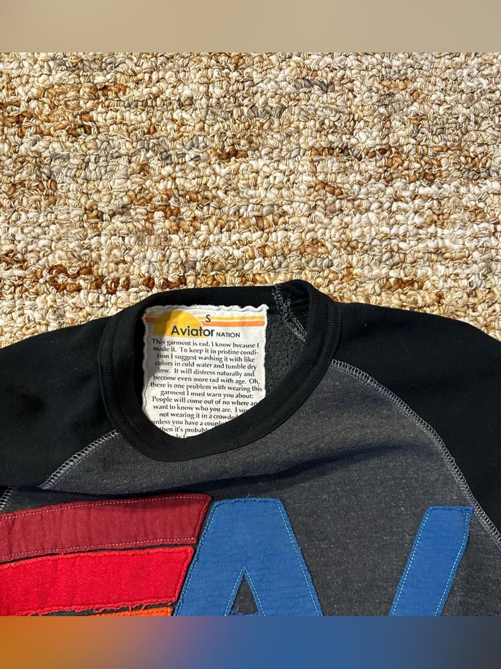 Rare Aviator Nation Black & Charcoal Colorblock Joggers Set - Picture 4 of 11
